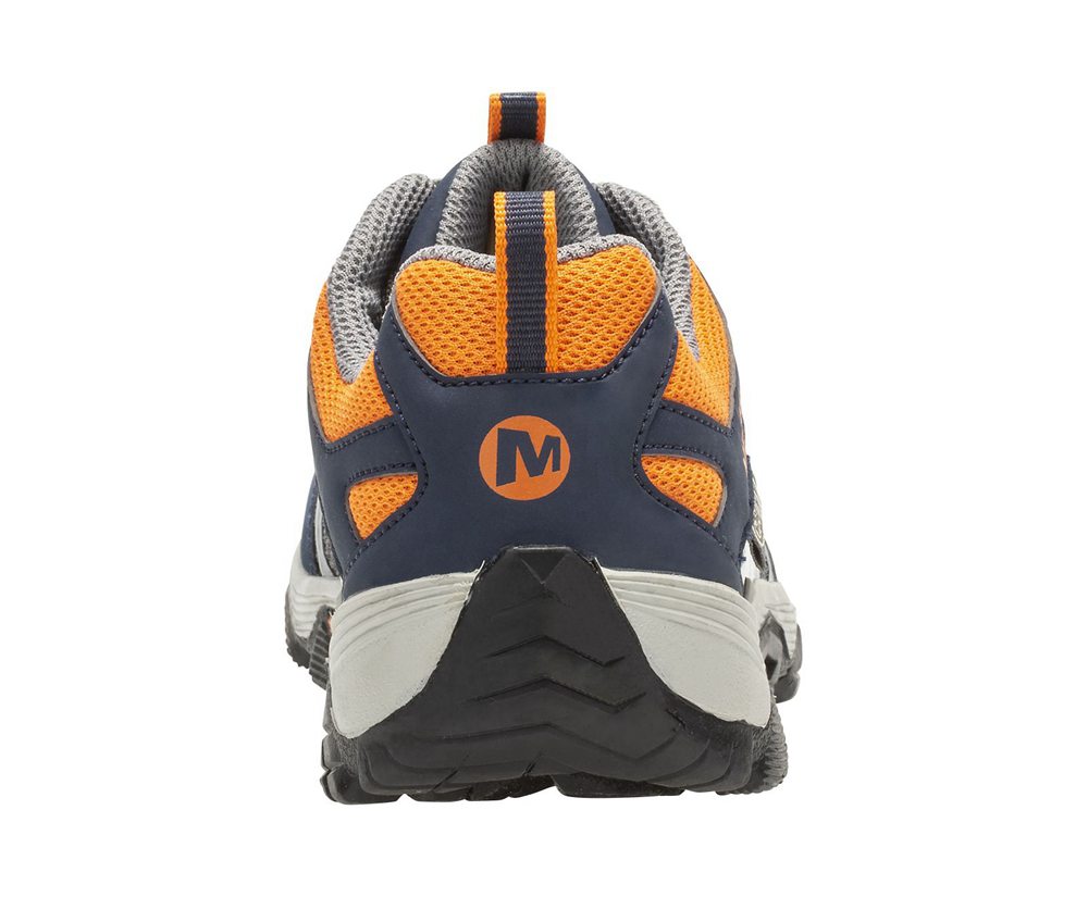 Merrell Hiking Shoes Navy/Grey/Orange - Moab FST Low Waterproof - Kids 64MPBTHVE